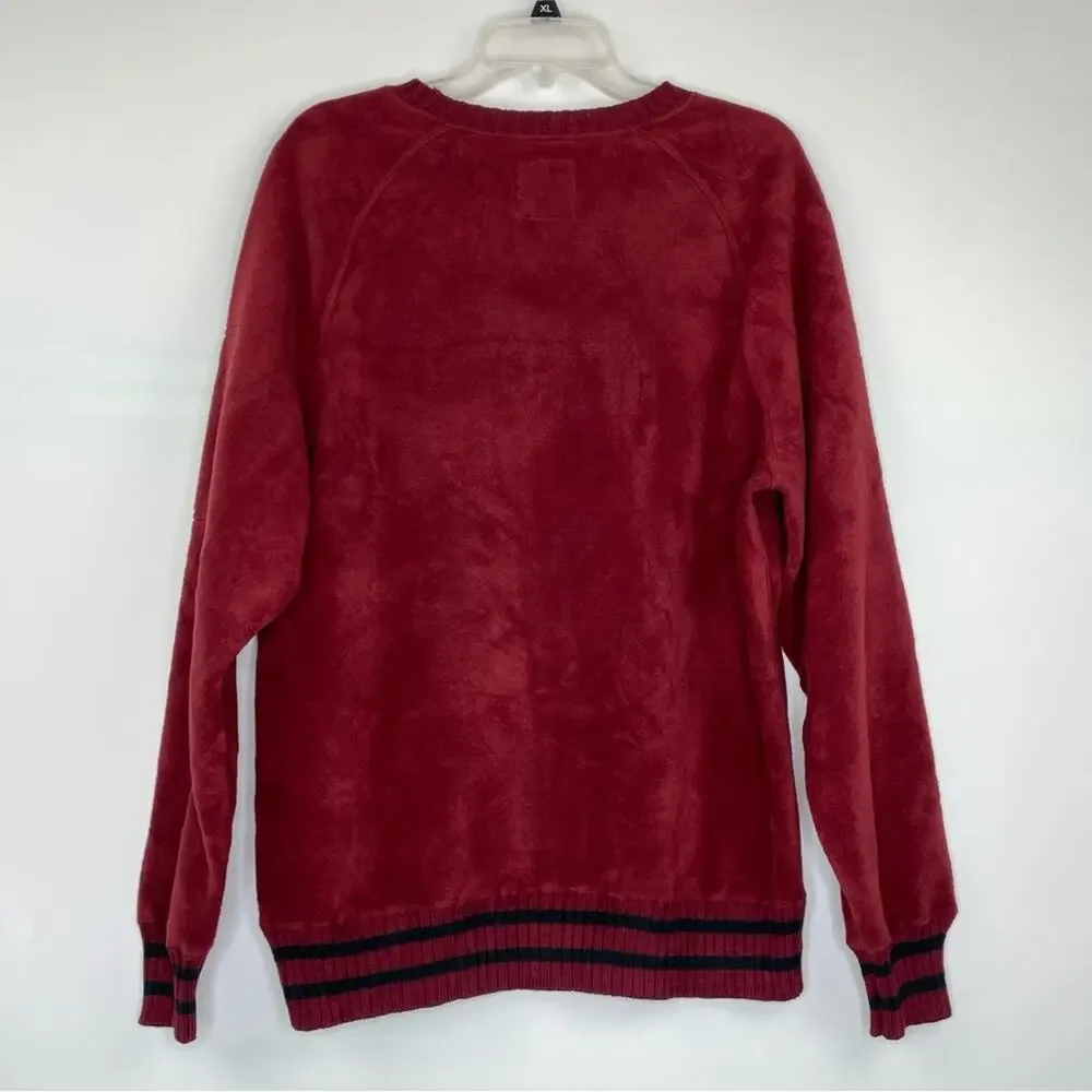 Eddie Bauer Sport Shop fleece pullover sweater crew neck maroon size Large - Picture 5 of 10
